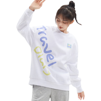 特步（XTEP）卫衣女冬季运动卫衣女士活力系列宽松休闲上衣服 珍珠白 L