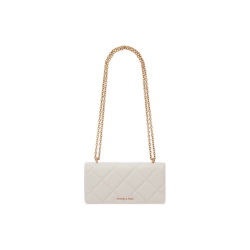 CHARLES & KEITH 油画菱格包包女包CK6-10680924 奶白色
