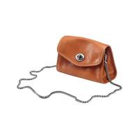 qiuzhen/裘真 植鞣头层牛皮 女士斜挎包 焦糖色-小号 小包