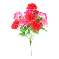 初衷清明节仿真花花束上坟的塑料菊花墓地清明扫墓假花祭祀用品墓前花 粉+红双色1束 1束12朵花