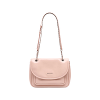 西木汀 心动 牛皮斜挎包2024小方包粉色链条单肩包包女包开学 樱花粉 无规格