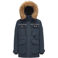 波司登（BOSIDENG）极地极寒鹅绒羽绒服新年红男女毛领加厚保暖外套B40142380J 中山青5870 L 170/92A