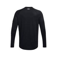 安德玛（UNDERARMOUR）秋冬Tech男子印花训练运动长袖T恤1379782 黑色001 M