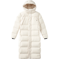 /可隆 KOLON SPORT羽绒服 男女同款户外防风款长款重量防寒保暖鹅绒夹克 LUDJ3WNT03-PE 杏色 XL