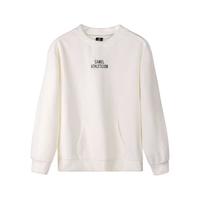 骆驼（CAMEL）抓绒卫衣中性男女同款圆领宽松套头衫 J34CZ0L0608 粟米白 L 【男女同款】0608，粟米白