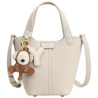 TEENMIX 天美意 2023简约水桶包单肩女包菜篮子包手提包女式斜挎包女 米白色