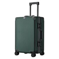 ROCKLAND美国洛克兰行李箱男铝框拉杆箱皮箱登机商务旅行箱密码箱 墨绿色 22英寸