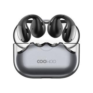 COOWOO AirPro 6新款夹耳式气传导蓝牙耳机 不入耳运动狂甩不掉户外跑步跳绳足球篮球跳绳运动皆适用 石墨黑
