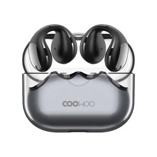 COOWOO AirPro 6新款夹耳式气传导蓝牙耳机 不入耳运动狂甩不掉户外跑步跳绳足球篮球跳绳运动皆适用 石墨黑