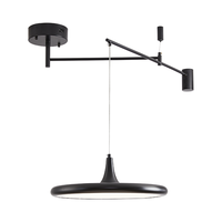 雷士 NVC   Lighting奶油现代护眼智能全光谱摇臂可移动吊线餐厅吊灯餐桌吧台灯灯具 黑色50瓦 全光谱摇臂款