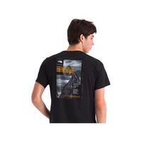 the North FaceTNF北面美版男款Collage户外休闲简约纯棉T恤NF0A89FR AGG-金标黑色 2XL