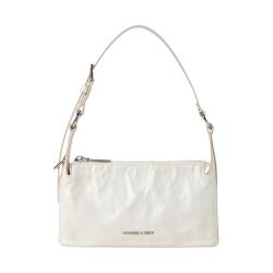 CHARLES & KEITH 褶皱油蜡皮 女士斜挎包