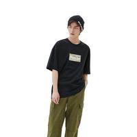 美特斯邦威短袖t恤男宽松夏季圆领舒适纯棉青春男装上衣 影黑 S 165 88A