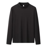 迈途美式双面德绒打底衫男冬季加厚内搭保暖衣秋衣重磅长袖t恤男A 567黑色 L