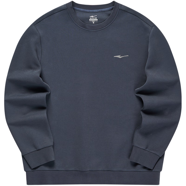 移动端、京东百亿补贴：鸿星尔克 卫衣男防风男士中国休闲跑步套头衫男装外套51224002024 陌境蓝