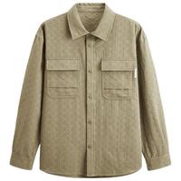 GXG 男装  黑色肌理感工装风衬衫 卡其色 175/L