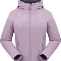 探路者 春夏户外登山服防风防泼水保暖女式软壳功能外套