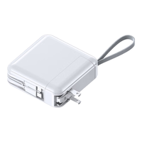 AURARO充电宝大容量22.5W超级快充带线插头移动电源20000毫安户外迷你便携可上飞机适用苹果华为小米手机 PD20W/22.5W闪充-白色20000豪安