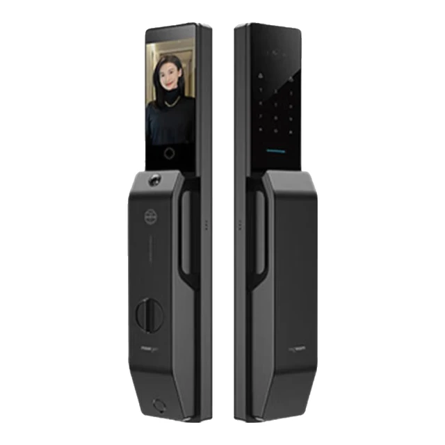 MOORGEN摩根智能门锁可视对讲指纹锁密码锁人脸识别入户门防盗门锁电子锁 T9(云母黑+速发）