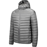 京东京造穿山甲轻薄羽绒服 连帽白鸭绒户外秋冬外套短款男 钛灰色 XXL XXL(185/104A充绒111g)