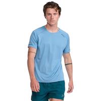 2XU Aero系列 短袖t恤男宽松休闲圆领运动夏季跑步速干透气吸汗上衣 雾霾蓝/黑色反光 S
