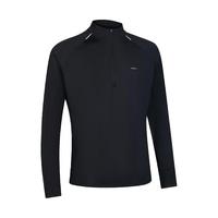 迪卡侬 运动T恤男秋冬训练服保暖跑步速干长袖上衣经典黑XL 5315532