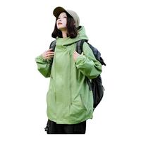 迈途三防冲锋衣春秋2024户外轻运动防水男女登山服拉链机能外套C 绿色 L