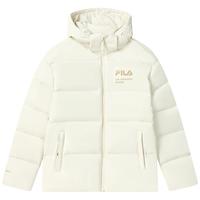 斐乐(FILA) 羽绒服款冬季休闲运动连帽长袖印花保暖外套男女装上衣 芦苇白-IV 170/92A/M