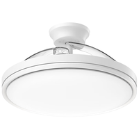 美的（Midea）风扇灯一体吸顶灯餐厅卧室吊扇灯隐形扇叶风力大遥控护眼灯具简白 吸顶48瓦/1级能效/超薄三防