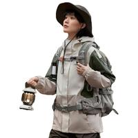 CAMEL骆驼 户外露营冲锋衣春秋撞色登山运动外套旅游工装外套女款单层冲锋衣