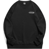 XTEP特步卫衣男女春秋宽松休闲运动服篮球套头上衣长袖装 正黑色 S 165