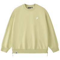 FILA FUSION斐乐潮牌款套头卫衣2024秋简约宽松针织上衣 奶油果绿-GN XL