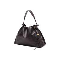 Songmont【文淇同款】山下有松百纳系列托特包牛皮垃圾袋大容量流浪包 黑檀色 中号 