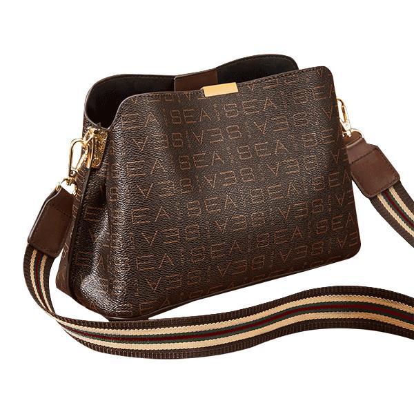 金狐狸 母亲节礼物大容量水桶包印花单肩包女斜挎包包女爆款