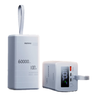 remax 100W双向快充笔记本充电宝60000mAh大容量户外移动电源适用苹果华为小米手机联想小新笔记本电脑 【100W双向快充】60000mAh丨白