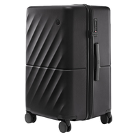 90分行李箱拉杆箱26英寸大容量旅行箱男女万向轮海浪箱密码箱暗夜黑 26英寸 需托运+加厚扩容+防爆拉链