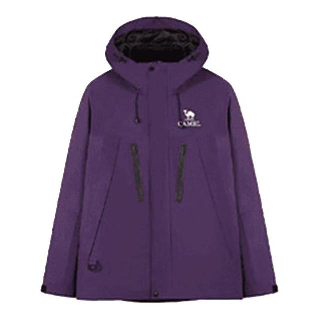 88VIP：骆驼 冲锋衣三合一户外紫色外套防风防水登山服