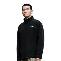 361°运动外套男冬季摇粒绒立领开襟卫衣宽松运动服夹克上衣