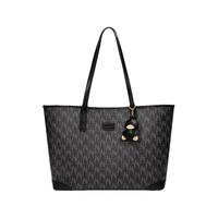 NUCELLE 纽芝兰 NU纽芝兰黑色软皮托特包包2023新款大容量大学生上课通勤单肩女包