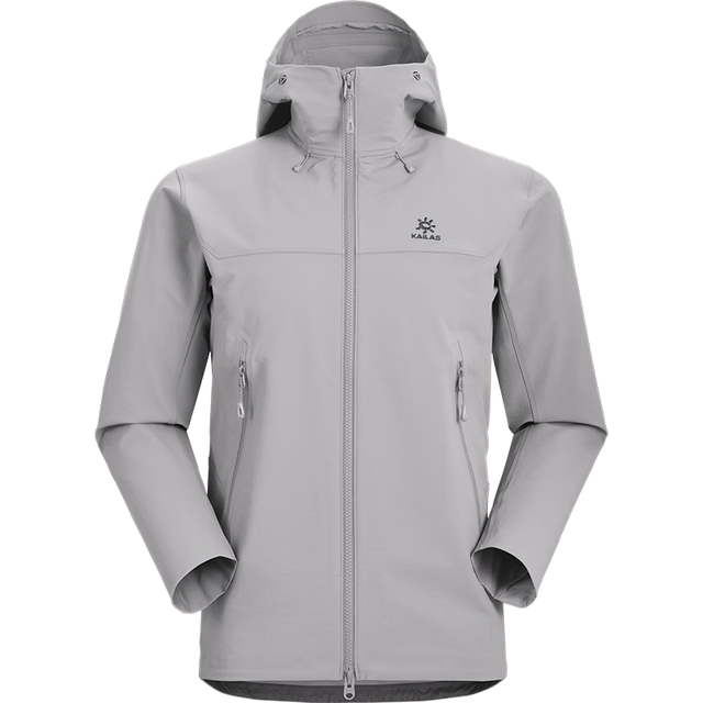凯乐石 M8软壳衣户外登山耐磨弹力透气轻量防风连帽外套男 浅云灰-男款 XL