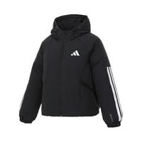 阿迪达斯adidas女冬季常规款鸭绒600蓬黑色连帽羽绒服 JG3866 A/M