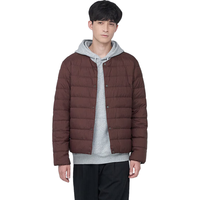  MUJI/無印良品 便携式 男士羽绒服  酒红色3A XL