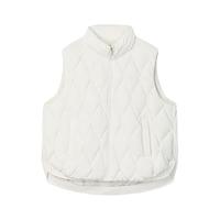 FILA 斐乐女士羽绒马甲2024冬时尚休闲舒适保暖立领外套 燕麦米-BG M
