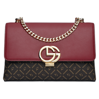 goldlion 金利来 女士单肩小方包 FC203554 酒红色 小号