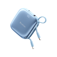 羽博自带线充电宝10000毫安时22.5W超级快充迷你小巧便携移动电源超大容量适用苹果华为小米手机通用 【全丨智能数显丨PD20W快充】蓝色