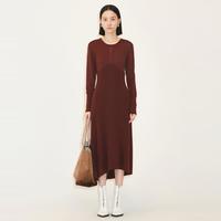 LESS 江南布衣女装丨秋款复古长袖圆领毛衫连衣裙