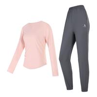 骆驼 CAMEL【时尚v领】运动套装女2024秋冬款束脚防风长袖长裤瑜伽套装