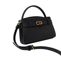 CHARLES & KEITH 金属扣带饰手提包   CK2-50270880 Black黑色 S