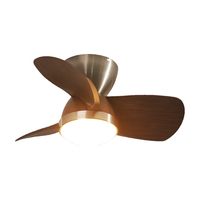 EternalFire意菲意复古直叶迷你风扇灯一体小尺寸餐厅卧室静音吊扇灯灯具