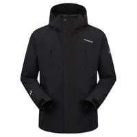 探路者 冲锋衣三合一套羽绒户外运动休闲登山露营防水男女款外套2024新款 极地白黑色